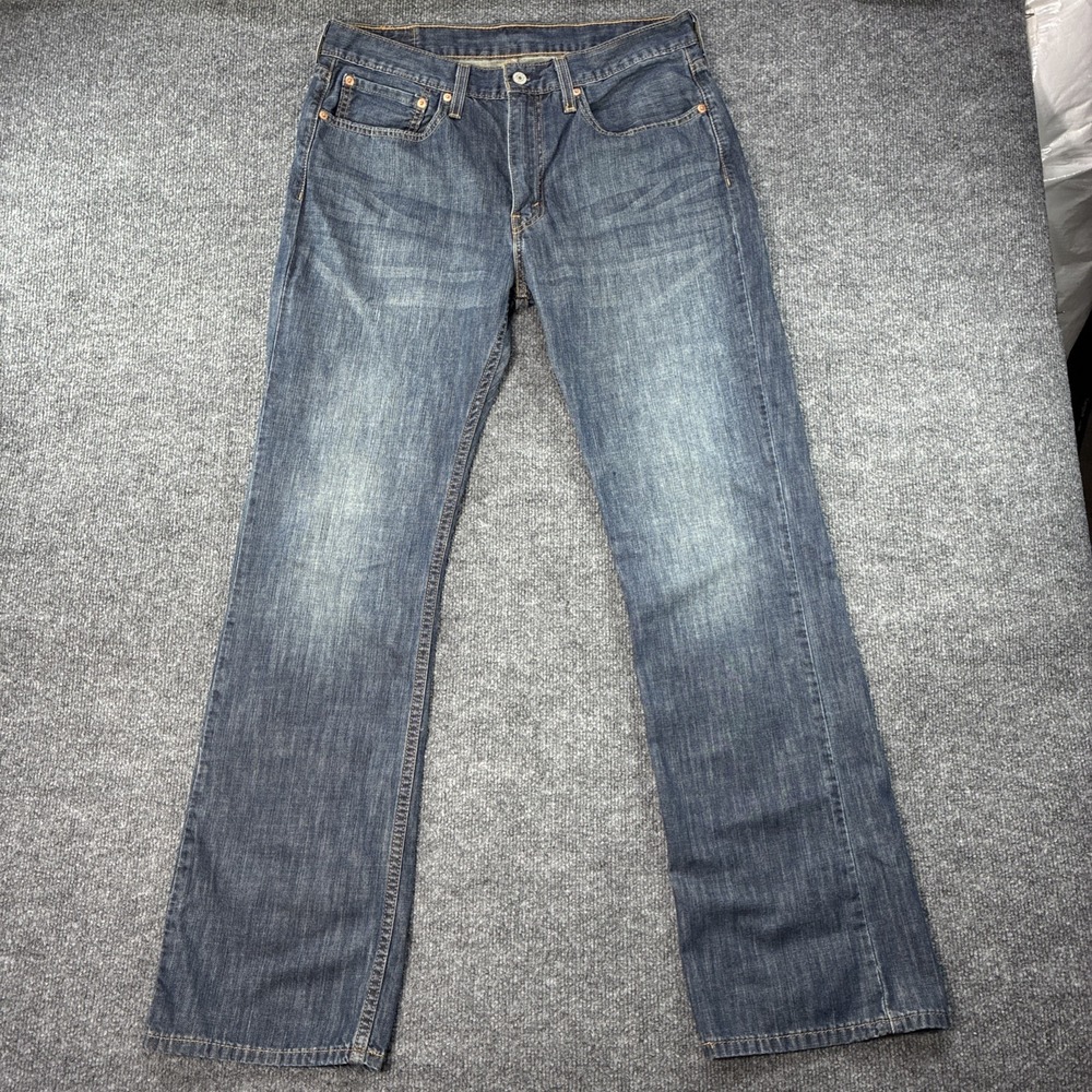 Levis 527 Bootcut Jeans Mens 34x34 Medium Wash Blue Denim Cotton Western Faded